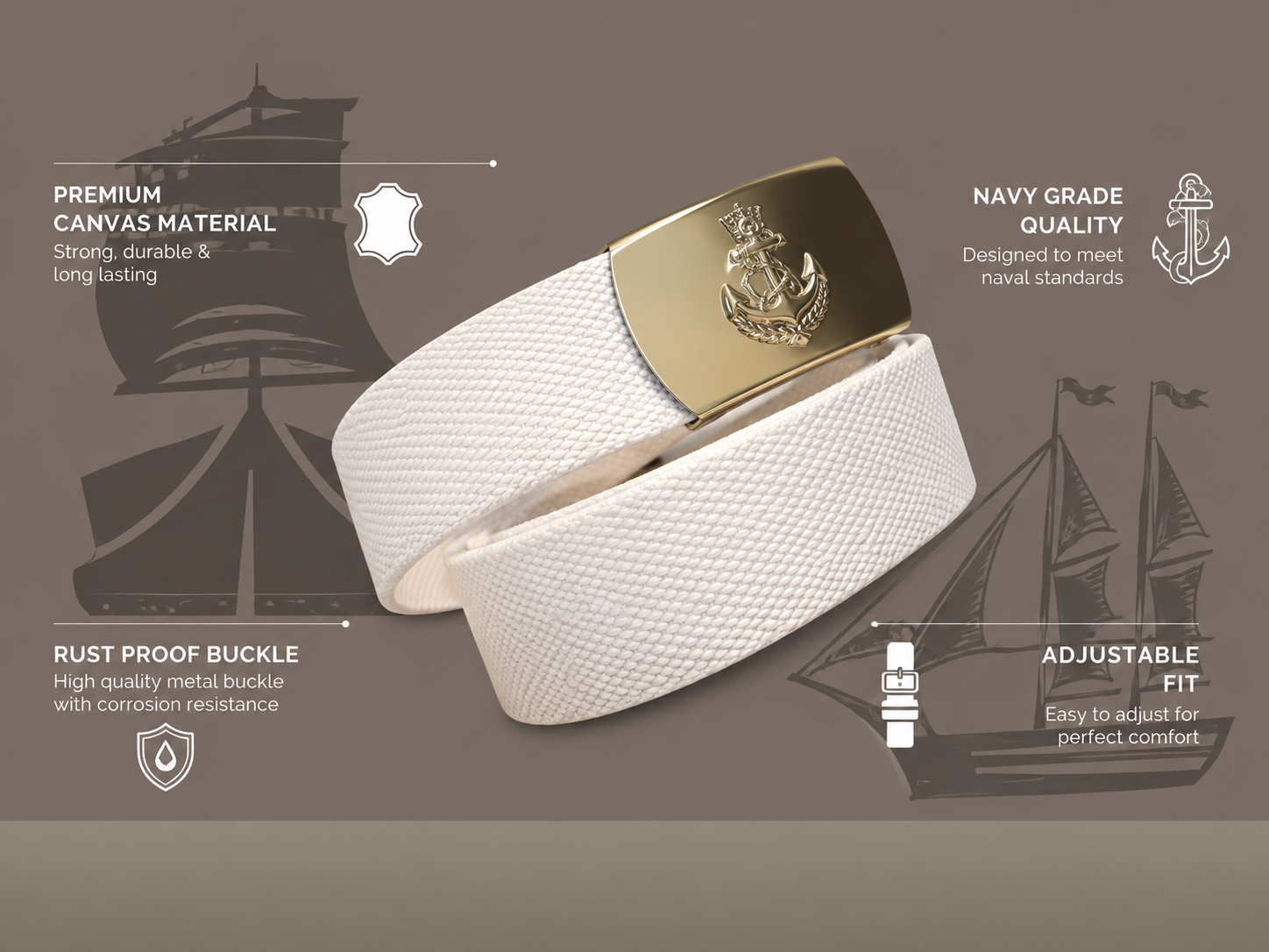 White belt marchant navy