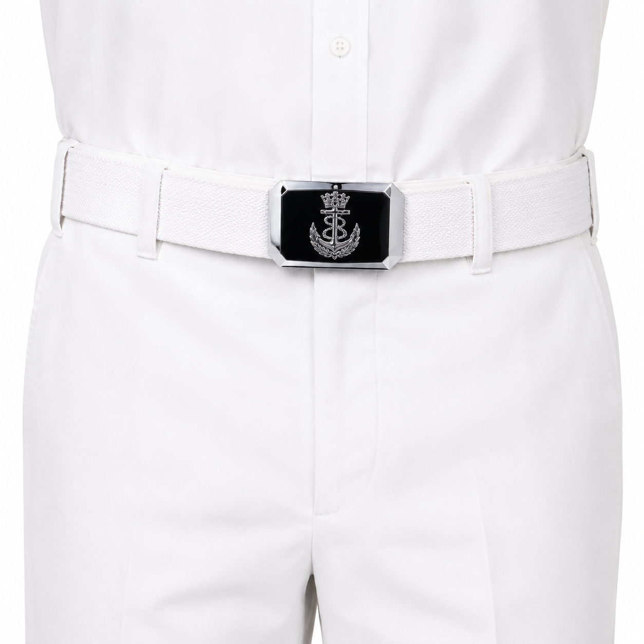 White belt marchant navy