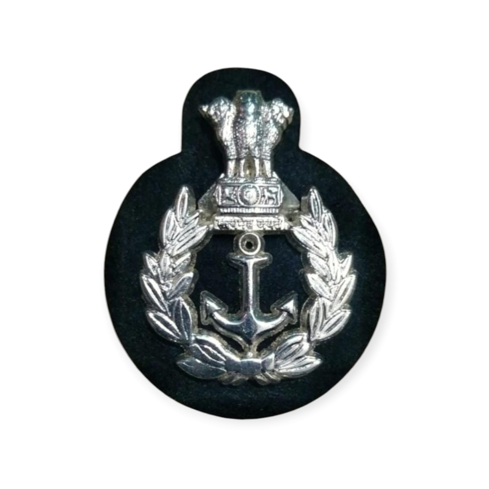 Indian Navy Silver Anchor Cap Badge
