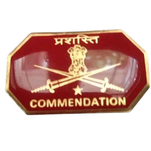 Indian Army Commendation Badge – Red Enamel with Crossed Swords