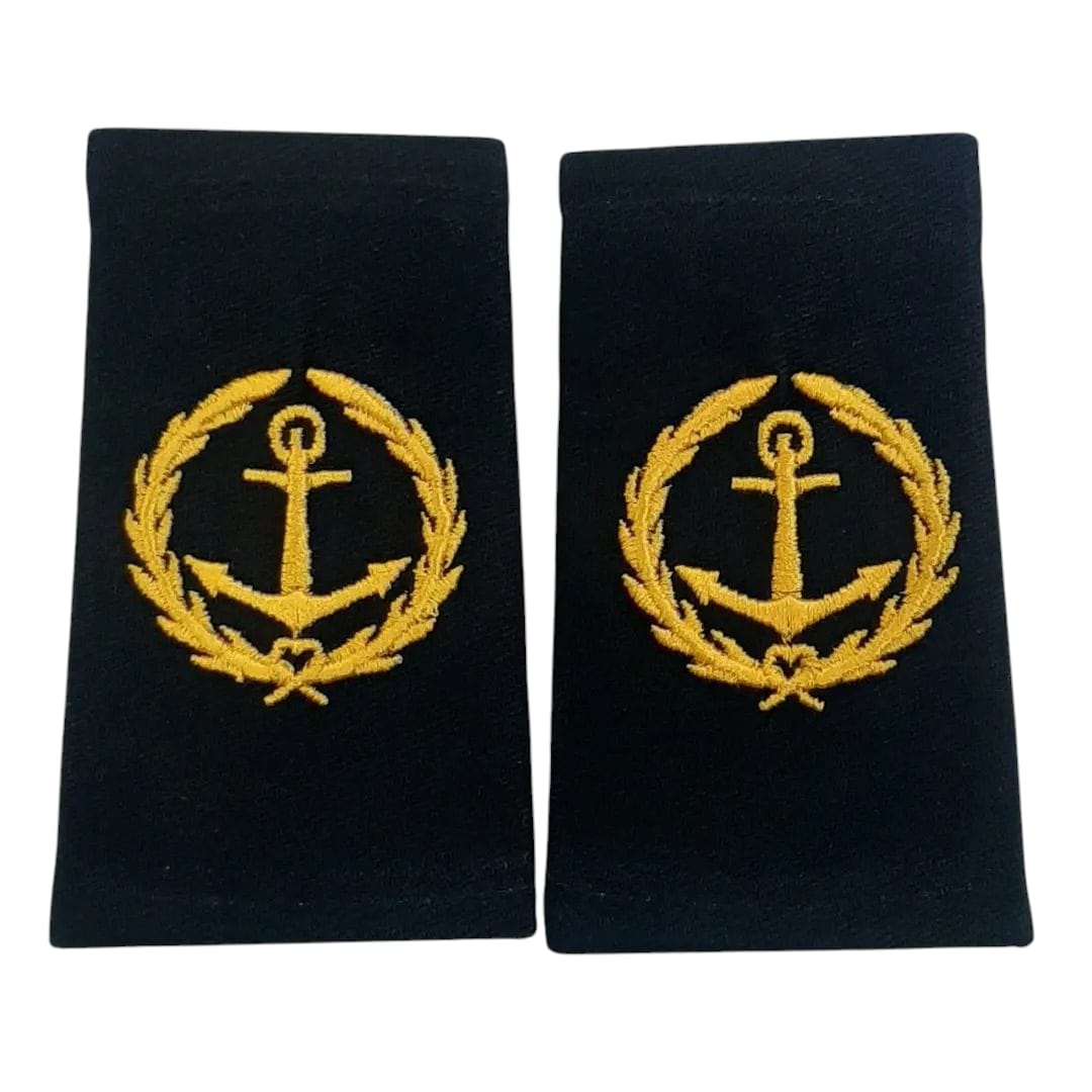 Indian Navy Officer Anchor & Laurel Shoulder Patch (Pair)