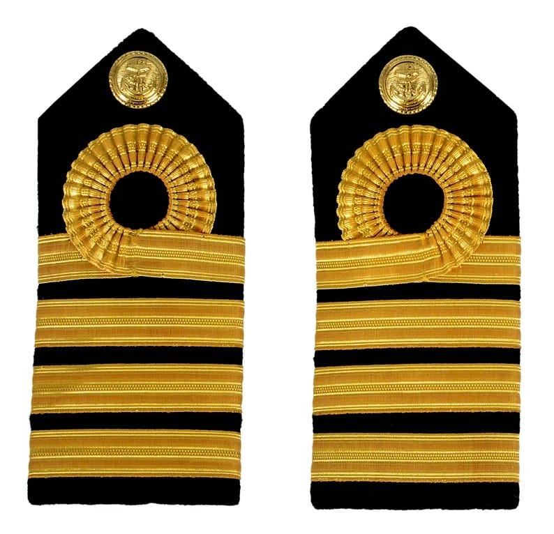 Indian Navy Captain Rank Shoulder Boards – Executive Curl (4 Stripes)