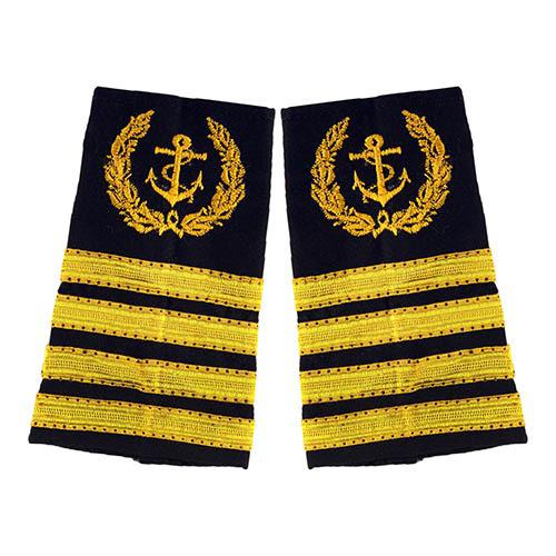 Indian Navy Captain Rank Shoulder Boards – 4 Gold Stripes