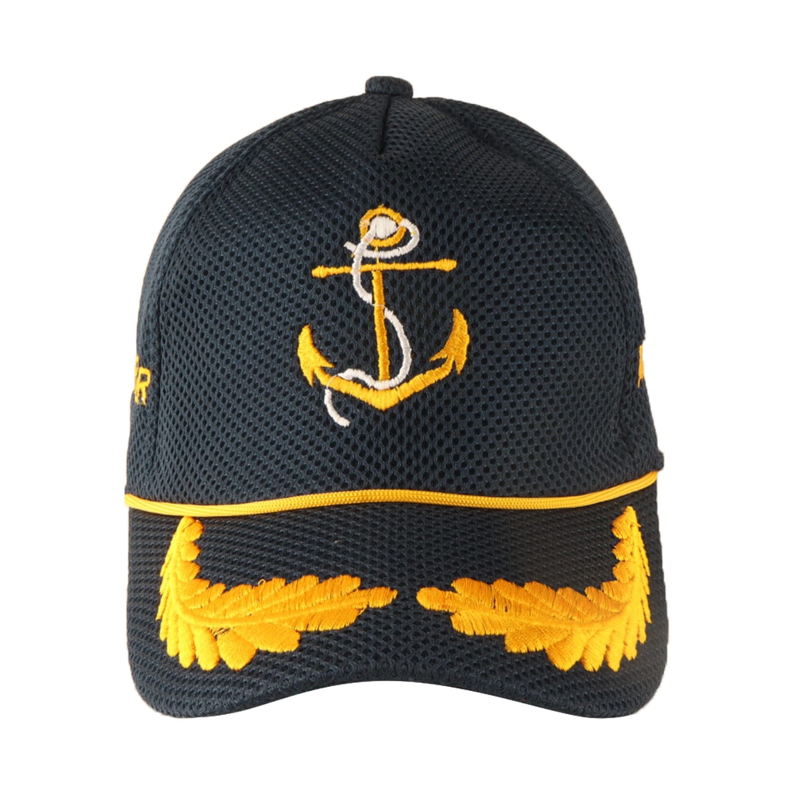 Indian Navy Senior Officer Cap – Anchor Embroidered with Golden Oak Leaves